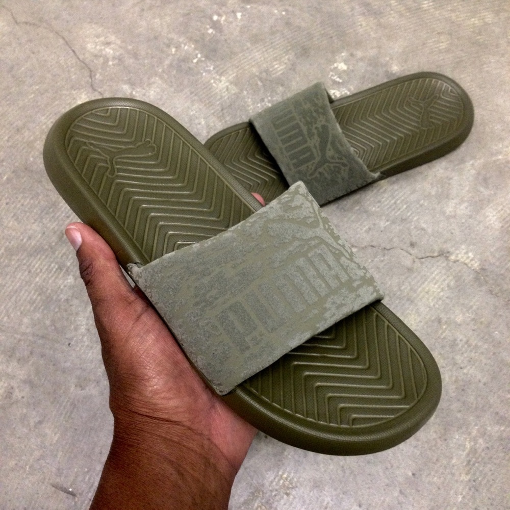 WMNS PUMA POPCAT VR SLIDES OLIVE